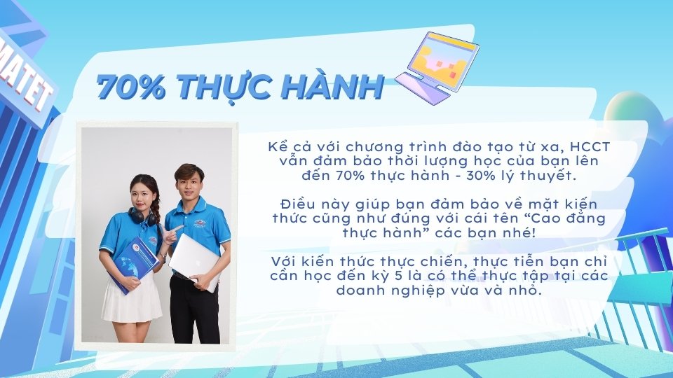 Chương trình Cao đẳng từ xa HCCT 70% thực hành - 30% lý thuyết